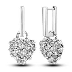 NARMO Hoop Ohrringe für Frauen 925 Sterling Silber Liebe Herz Dangle Drop Ohrringe Schmuck Geschenke von NARMO