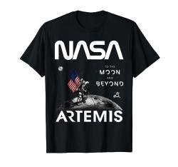 NASA Artemis Mission Astronaut Mond US Flagge Worm Logo T-Shirt von NASA - Official