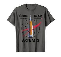 NASA Artemis Mission SLS Worm und ESA Logo T-Shirt von NASA - Official