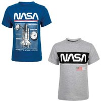 NASA Print-Shirt NASA Space Center Kinder Jungen 2er Set kurzarm T-Shirt (2-tlg) Gr. 92 bis 128 von NASA