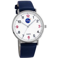 NASA Quarzuhr NASA Herrenarmbanduhr mit Lederarmband Edelstahlarmband, Astronaut von NASA