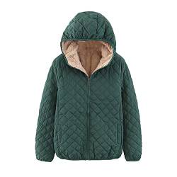 NASC Damen Winterjacken Damen Langarm Reißverschluss vorne Kapuze Warm Freizeitjacke mit Taschen Mantel Outwear, Dark Green, 38 von NASC