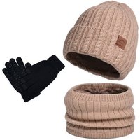 NATICY Mütze & Schal Herren-Strickmütze, Schal, Handschuhe, Dreiteiliges Set, Bequem, (3-tlg) Mütze & Schal von NATICY
