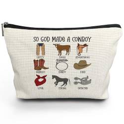 NATSUNO Western-Make-up-Tasche – Western-Geschenke für Frauen, Cowgirl-Geschenke, Kuh-Make-up-Tasche, Western-Sachen für Frauen, Cowgirl-Sachen, kleine Make-up-Tasche für Geldbörse, God Cowboy von NATSUNO