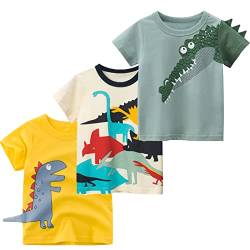 NATUST 3er Pack Jungen T-Shirt Kleinkind Kurzarm Baumwolle Sommer Tops DE: 128-134(Herstellergröße 130) Set 13 von NATUST