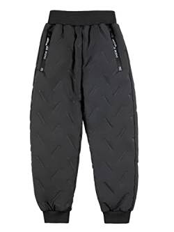 NATUST Kinder Gefütterte Outdoorhose Junge wasserdichte Jogginghose Warm Winter Thermohose Dunkelbrau 164-170 von NATUST