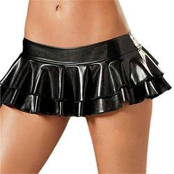 Damen Fashion Halterlose ​Mini Rock Faltenrock Skirt Kurz Minirock Röcke Frauen Dessous Solid gefaltet von NAVARCH
