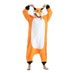 NAVARCH Jumpsuit Onesie Pyjama Tier Cosplay Kostüme Cartoonstil Unisex Animal Tieroutfit tierkostüme - Neuer Fuchs, XL von NAVARCH