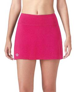 NAVISKIN Damen Laufrock schnelltrocknend Sportrock Tennisrock stylischer Golfrock Hosenrock Ultraleicht weich Skort Rosa Größe XXL von NAVISKIN