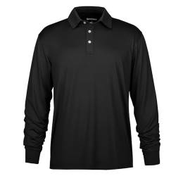 NAVISKIN Herren Poloshirts Schnell Trocknend Golf Shirts UPF 50 Lange und Kurzarm Feuchtigkeitstransport Poloshirts, Schwarz, Mittel von NAVISKIN