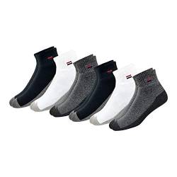 NAVYSPORT 6 Paar Sneaker Socken Herren Damen Sportsocken Baumwoll Socken Quarter Socken Unisex. (Mehrfarbig, 6 Paar, EU 35-38) von NAVYSPORT