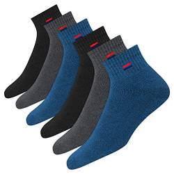 NAVYSPORT 6 Paar Sneaker Socken Herren Damen Sportsocken Baumwoll Socken Quarter Socken Unisex. (Mehrfarbig, 6 Paar, EU 47-49) von NAVYSPORT