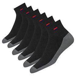 NAVYSPORT 6 Paar Sneaker Socken Herren Damen Sportsocken Baumwoll Socken Quarter Socken Unisex. (Schwarz, 6 Paar, EU 38-42) von NAVYSPORT