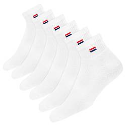NAVYSPORT 6 Paar Sneaker Socken Herren Damen Sportsocken Baumwoll Socken Quarter Socken Unisex. (Weiß, 6 Paar, EU 38-42) von NAVYSPORT