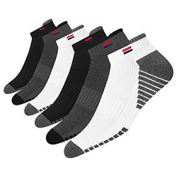 NAVYSPORT 6 Paar Sneaker Socken Herren Damen Sportsocken Baumwolle Socken Kurz Socken Unisex (Mehrfarbig, EU 47-49) von NAVYSPORT