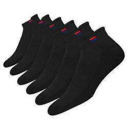 NAVYSPORT 6 Paar Sneaker Socken Herren Damen Sportsocken Baumwolle Socken Kurz Socken Unisex (Schwarz, EU 43-46) von NAVYSPORT