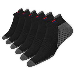 NAVYSPORT 6 Paar Sneaker Socken Herren Damen Sportsocken Baumwolle Socken Kurz Socken Unisex (Schwarz, EU 43-46) von NAVYSPORT