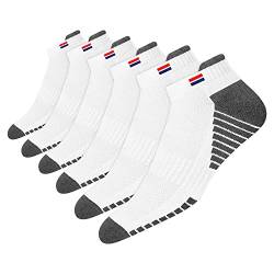 NAVYSPORT 6 Paar Sneaker Socken Herren Damen Sportsocken Baumwolle Socken Kurz Socken Unisex (Weiß, EU 35-38) von NAVYSPORT