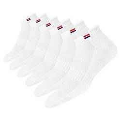 NAVYSPORT 6 Paar Sneaker Socken Herren Damen Sportsocken Baumwolle Socken Kurz Socken Unisex (Weiß, EU 38-42) von NAVYSPORT