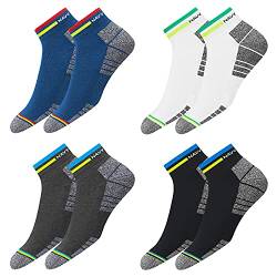 NAVYSPORT Originals Sneaker Socken Herren & Damen Baumwolle Kurze Quarter Socken Unisex, 4er Pack, Mehrfarbig, Größe: 43-46 von NAVYSPORT