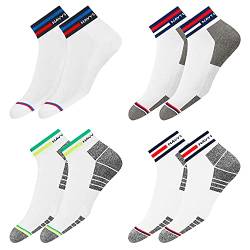 NAVYSPORT Originals Sneaker Socken Herren & Damen Baumwolle Kurze Quarter Socken Unisex, Weiß, 4er Pack, Größe: 35-38 von NAVYSPORT