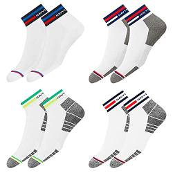 NAVYSPORT Originals Sneaker Socken Herren & Damen Baumwolle Kurze Quarter Socken Unisex, Weiß, 4er Pack, Größe: 38-42 von NAVYSPORT