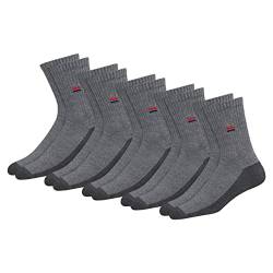 NAVYSPORT Unisex Crew Sportsocken 5er Pack Baumwolle Socken, für Damen Herren. (Grau, 5 Paar, EU 47-49) von NAVYSPORT