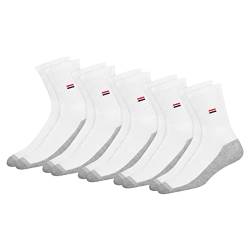 NAVYSPORT Unisex Crew Sportsocken 5er Pack Baumwolle Socken, für Damen Herren. (Weiß, 5 Paar, EU 38-42) von NAVYSPORT