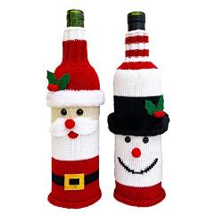 Nalakey Weihnachten Weinflaschen Abdeckung Stricken Weinflasche Flaschenüberzug für Weihnachtsschmuck Weihnachten Pullover Party Dekorationen (2pcs) von NAY