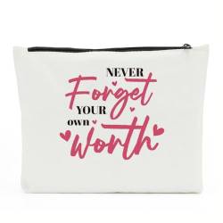 Inspirierende Geschenke für Frauen, positive Bestätigungen, psychische Gesundheit, Make-up-Tasche für weibliche Mentorin, ForgetWorth, 10 x 6 inches von NBIAN