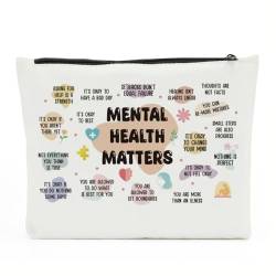 Make-up-Tasche für Mütter, Bibelvers, Lehrer, Workout, inspirierende Geschenke für Frauen, Selbstliebe, geistige Gesundheit, MentalHealth1, 10 x 6 inches von NBIAN