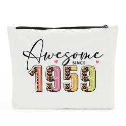 NBIAN Kosmetiktasche, Make-up-Tasche zum 16., 18., 21., 30., 40., 50., 55., 60., 65., 70., 75., 80. Geburtstag, Geschenke für Frauen, Mädchen, Kosmetiktasche, Awesome1959, 10 x 6 inches von NBIAN