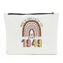 NBIAN Kosmetiktasche zum 30., 40., 50., 55., 60., 65., 70., 75., 80. Geburtstag, Geschenke für Frauen, Freunde, Oma, Kosmetiktasche, Make-up-Tasche, Seit 1949, 10 x 6 inches von NBIAN