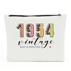 NBIAN Kosmetiktasche zum 30., 40., 50., 55., 60., 65., 70., 75., 80. Geburtstag, Geschenke für Frauen, Mutter, Bestie, Kosmetiktasche, Make-up-Tasche, Vintage1954, 10 x 6 inches von NBIAN