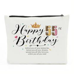 NBIAN Kosmetiktasche zum 30., 40., 50., 55., 60., 65., 70., 75., 80. Geburtstag, Geschenke für Frauen, Mutter, Tante, Kosmetiktasche, Make-up-Tasche, Happy55, 10 x 6 inches von NBIAN