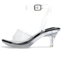 NBUUNBU Klare Riemchen-Absätze Für Frauen Transparente Knöchelriemen Plattform High Heeled Sandalen Sexy Stiletto Bequeme Kristall Kleid Schuhe Verstellbare Schnalle Offene Zehe Pumpe Pantoletten, von NBUUNBU