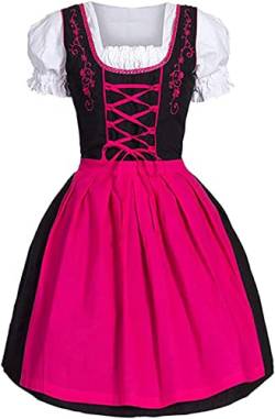 NBZZ Damen Oktoberfest Trachtenkleid Mittelalterliches Karnevalskleid Halloween Cosplay Minikleid Perfekt für Fasching Outfit, Karneval Kostüm Damen von NBZZ