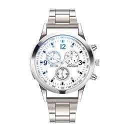 NCQiFei Herren, Edelstahl Analog Quarzuhr, Perfektes Quarzwerk Kratzfest Analog Chronograph Business Armbanduhren, Quarz Chronograph Uhren Herrenuhr Casual Armbanduhr für Männer (C) von NCQiFei