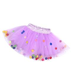 NCTCITY Baby Mädchen Tüllrock Kinder Tanzrock Prinzessin Ballettrock Minirock Tanz Kleid Tutu Pettiskirt mit Pom Pom Balls für Performance Party 1-6 Jahre von NCTCITY