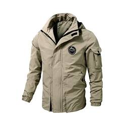 NCTCITY Herren Outdoorjacke Winddichte Leicht Wanderjacke Softshelljacken Funktionsjacke Regenjacke Atmungsaktiv Freizeitjacke Windbreaker Trekkingjacke mit Abnehmbarer Kapuze Outdoormantel von NCTCITY