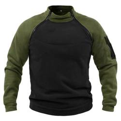 NCTCITY Herren Tactical Fleece Pullover Jacke Army Combat Sweatshirt Military Athletic Sport Jumper Tops Winddichte Pullover Freizeit Zip Top ohne Kapuze von NCTCITY