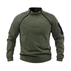 NCTCITY Herren Tactical Fleece Pullover Jacke Army Combat Sweatshirt Military Athletic Sport Jumper Tops Winddichte Pullover Freizeit Zip Top von NCTCITY