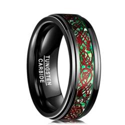 NEBBAN Bunte Herren -Edelstahl-Ring-Groove, facettenreicher Ring für Männer und Frauen, Verlobungsring, Jahrestagsgeschenke size：12 von NEBBAN