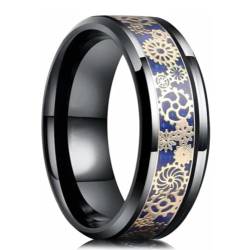 NEBBAN Bunte Herren -Edelstahl-Ring-Groove, facettenreicher Ring für Männer und Frauen, Verlobungsring, Jahrestagsgeschenke size：9 von NEBBAN