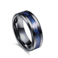 NEBBAN Charm-Ringe für Herren, Edelstahl, keltischer Drachenring, schwarzer Zirkon, Damen-Ehering size：9 von NEBBAN