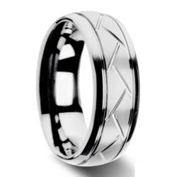 NEBBAN Herren Silber Farbe Schwarz Edelstahl Ring Groove Vielseitiger Ring für Männer Frauen Verlobungsring Jubiläumsgeschenke size：9 von NEBBAN