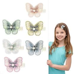 12 Stück Schmetterlings-Haarspangen, farbige Haarspangen für Mädchen, süße Haarschleifen, kleine Schmetterlings-Haarspangen für Mädchen, Teenager, Frauen, Haar-Accessoires von NECXON