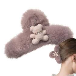 Plüschbär-Haarklammer, Plüschbär-Haarklammer, tragbar, große Haarspangen, Plüschbär-Haarspange für Damen und Mädchen, Geburtstagsgeschenk Neflum von NEFLUM