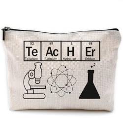 Lustige Kosmetiktasche für Lehrer, Chemie, Periodensystem, Reise-Kosmetiktasche, Geschenk für Lehrer, Make-up-Taschen mit Reißverschluss, Reise-Kulturbeutel, Geschenke für Wissenschaft, Chemie, Lehrer von NEGIGA