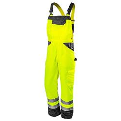 NEO TOOLS Herren Warnschutz-Latzhose, 80% Polyester und 20% Baumwolle, 245 g/m2, elastischer Gummibund und regulierbare Hosenträger, Größe: L, gelb von NEO TOOLS